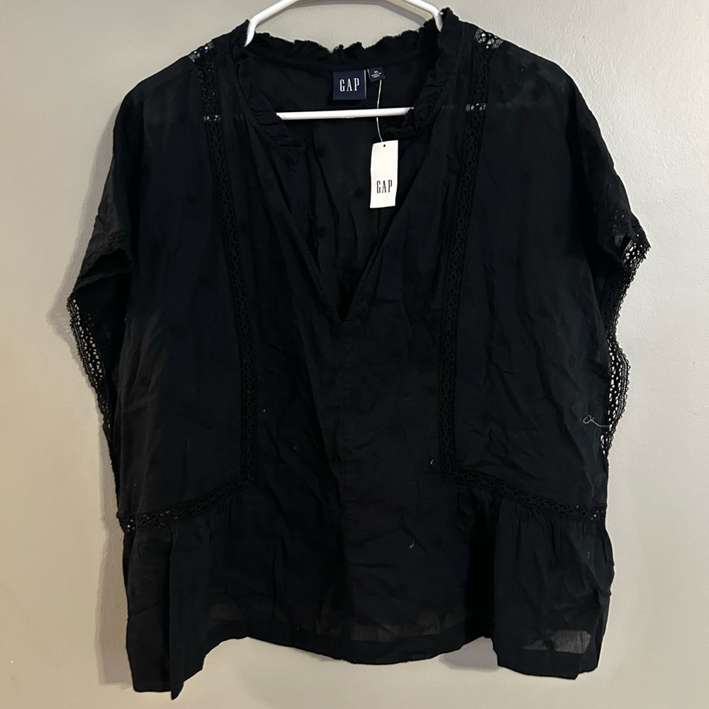 GAP Black Boxy Blouse Relaxed Fit